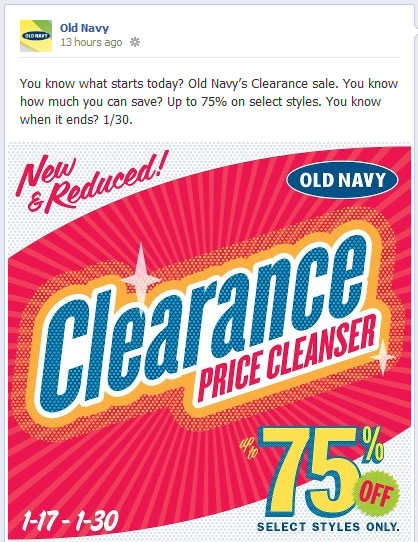 Old Navy Additional 50 Off Clearance 2013
